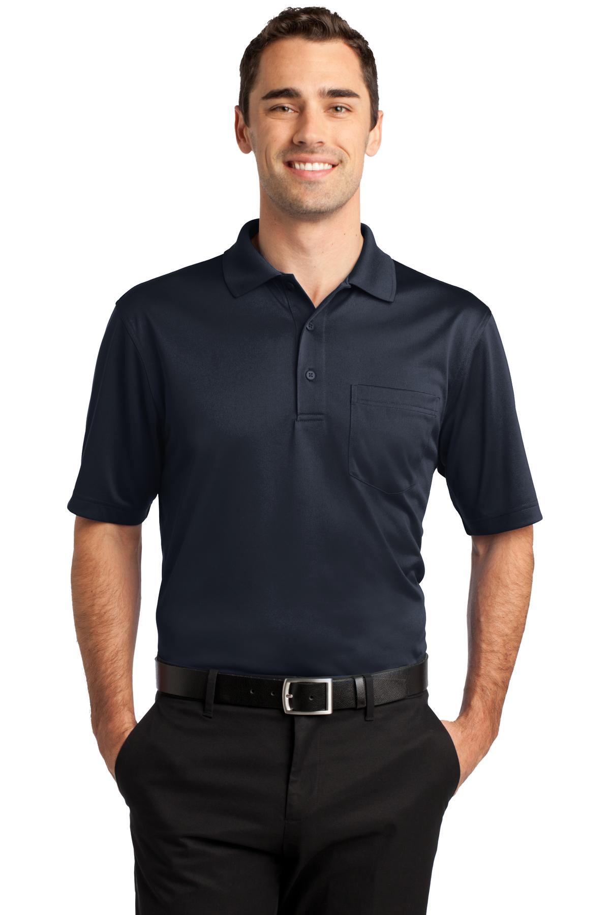 CornerStone Select Snag-Proof Pocket Polo. CS412P - Dark Navy - front