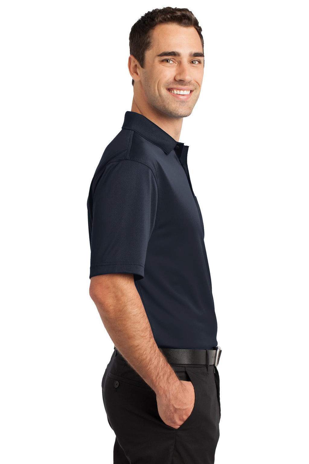 CornerStone Select Snag-Proof Pocket Polo. CS412P - Dark Navy - side