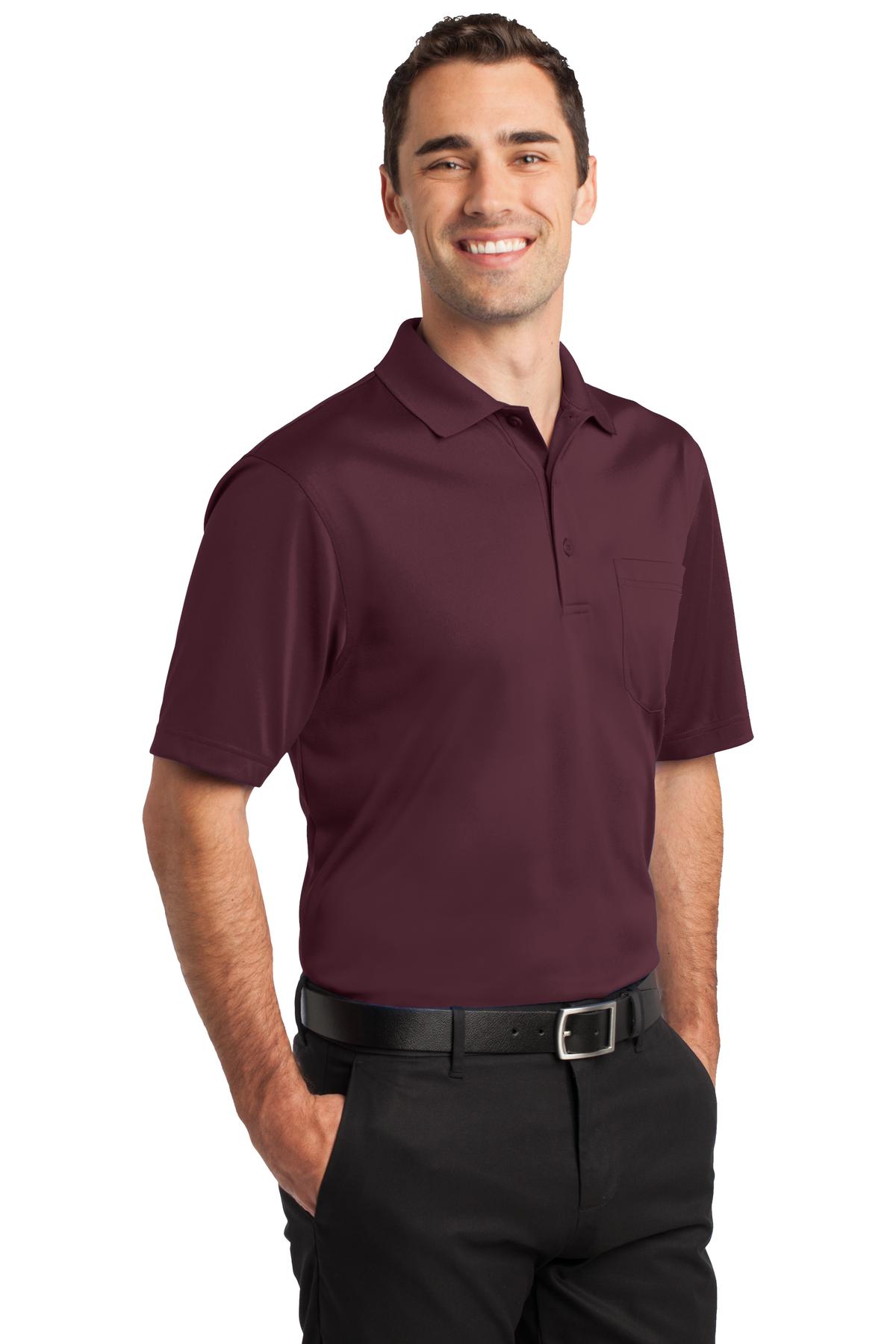 CornerStone Select Snag-Proof Pocket Polo. CS412P - Maroon - three_q