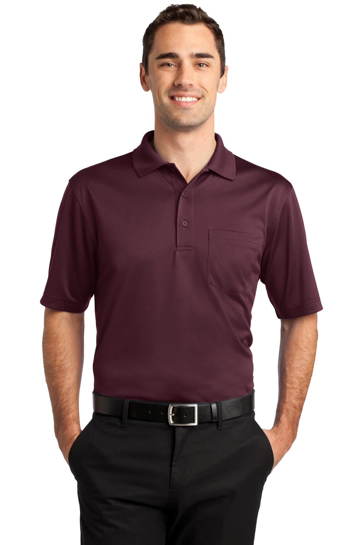 CornerStone Select Snag-Proof Pocket Polo. CS412P - Maroon - front