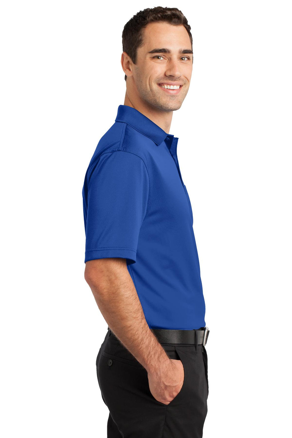 CornerStone Select Snag-Proof Pocket Polo. CS412P - Royal - side