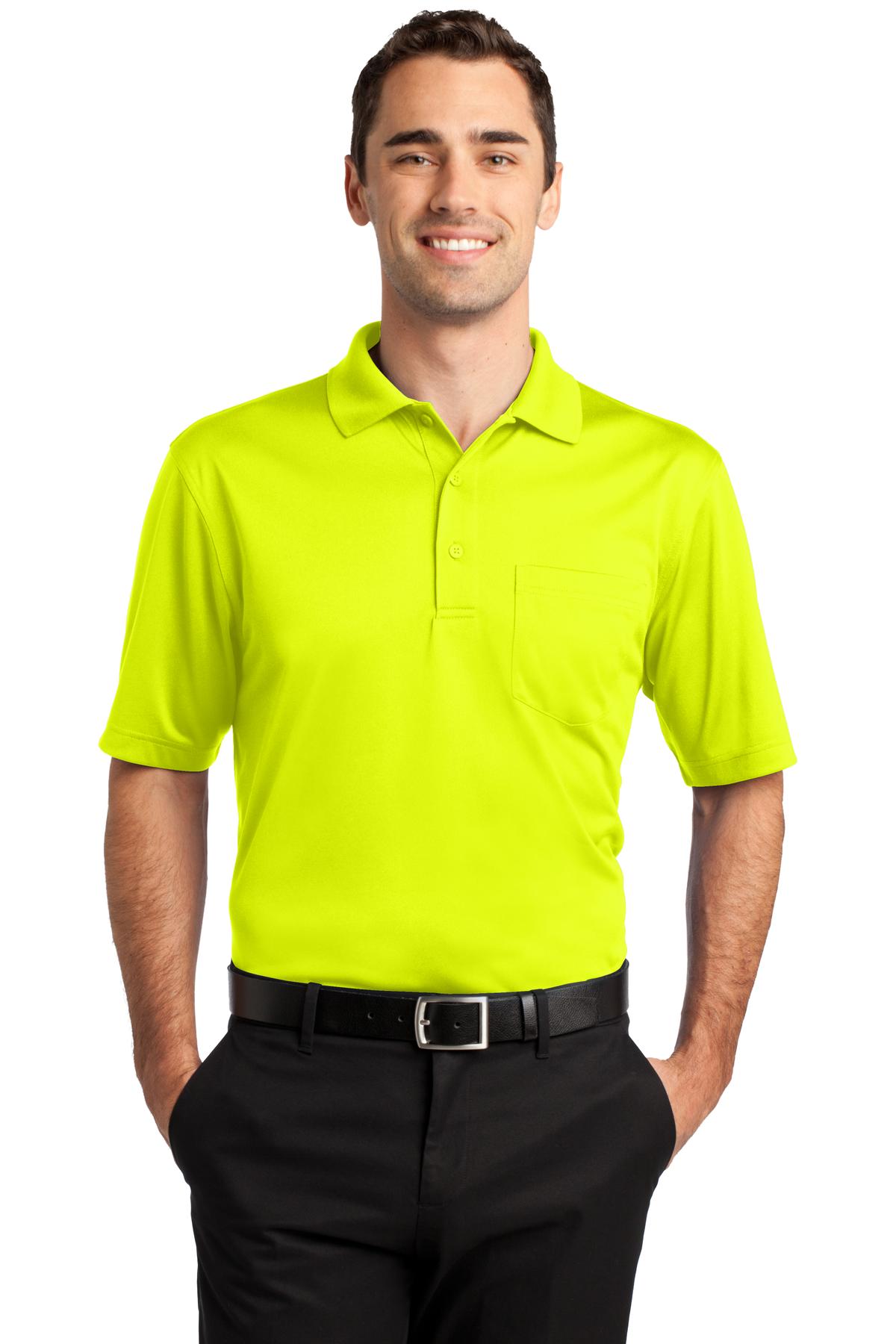CornerStone Select Snag-Proof Pocket Polo. CS412P - Safety Yellow - front