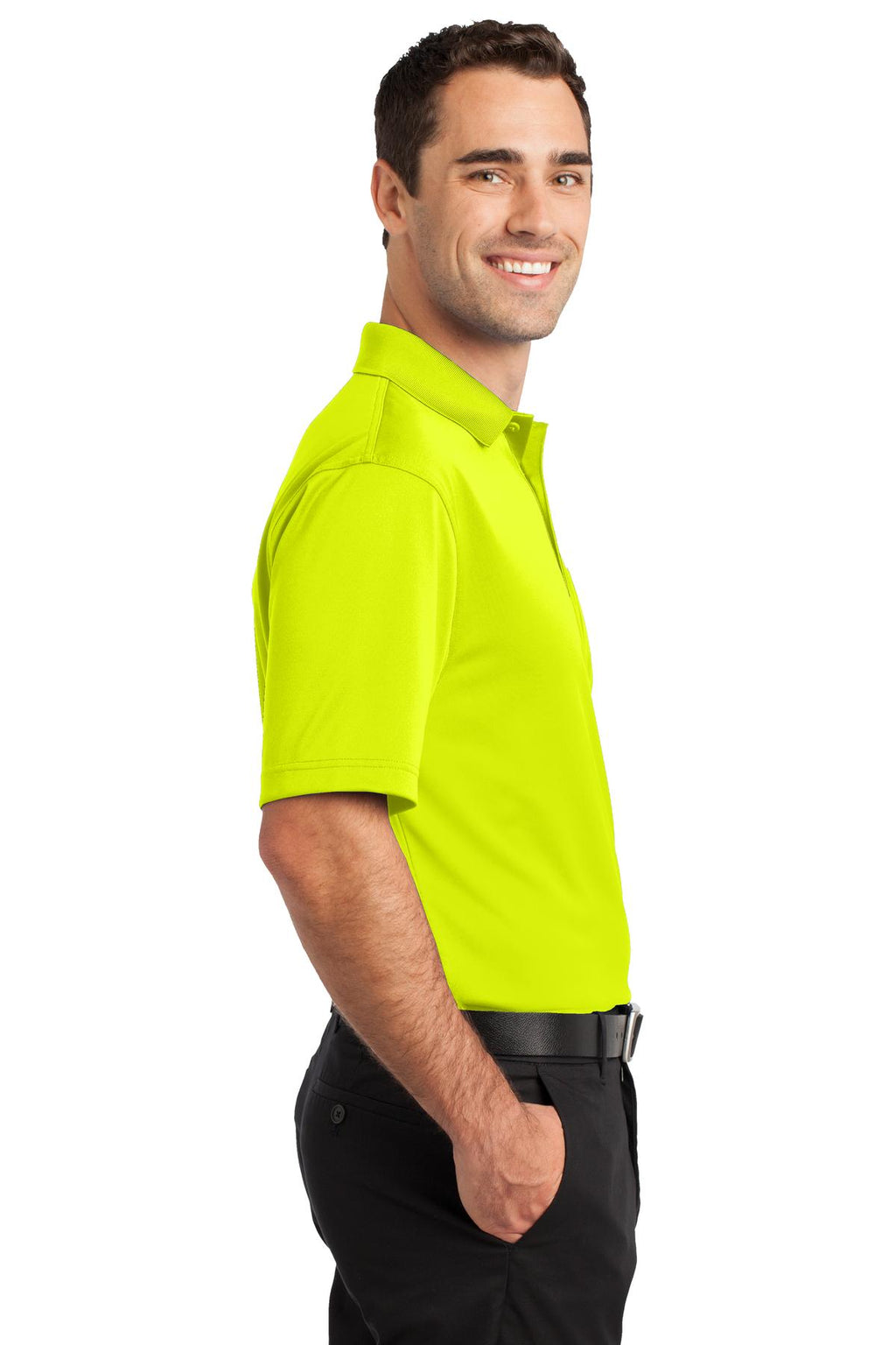 CornerStone Select Snag-Proof Pocket Polo. CS412P - Safety Yellow - side