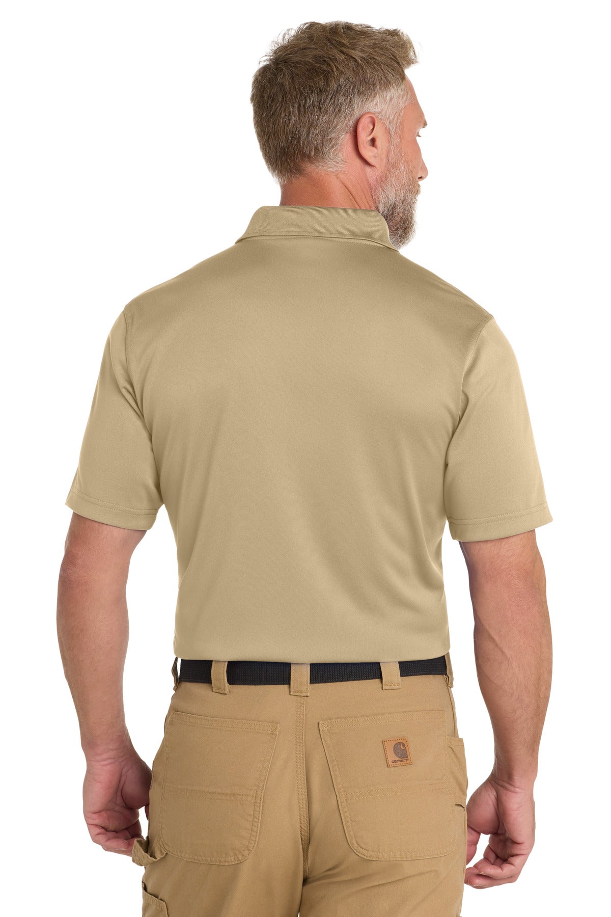 CornerStone Select Snag-Proof Pocket Polo. CS412P - Tan - back