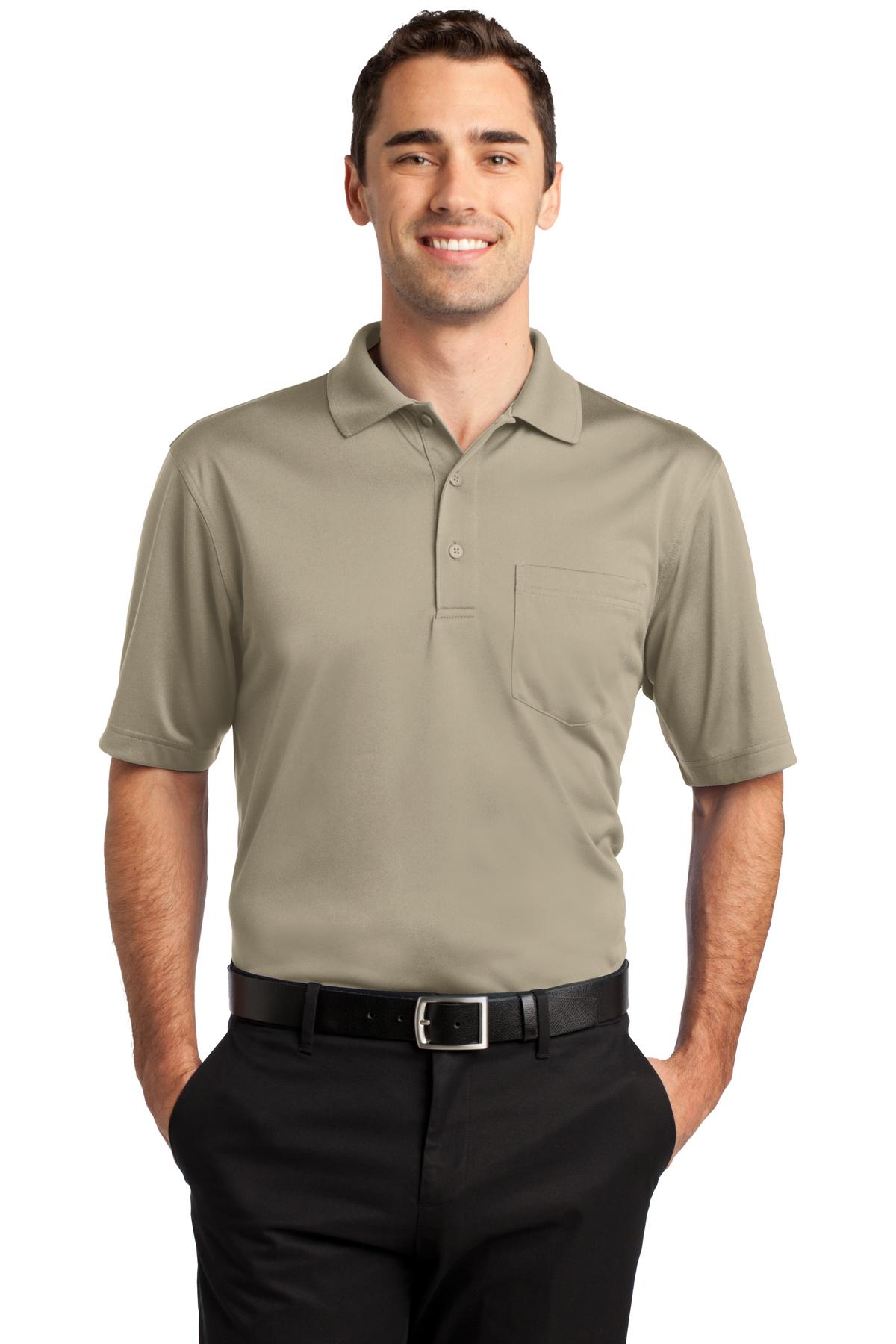 CornerStone Select Snag-Proof Pocket Polo. CS412P - Tan - front
