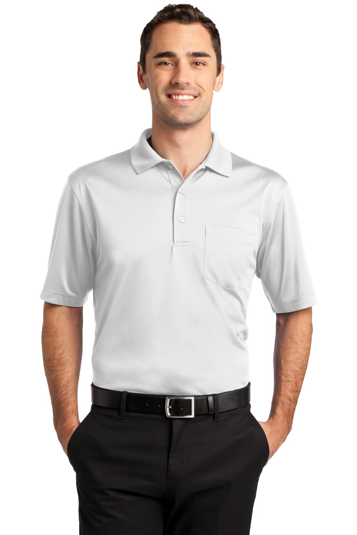 CornerStone Select Snag-Proof Pocket Polo. CS412P - White - front