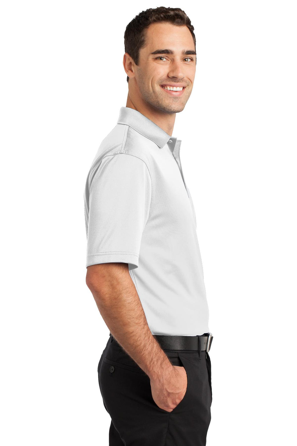 CornerStone Select Snag-Proof Pocket Polo. CS412P - White - side