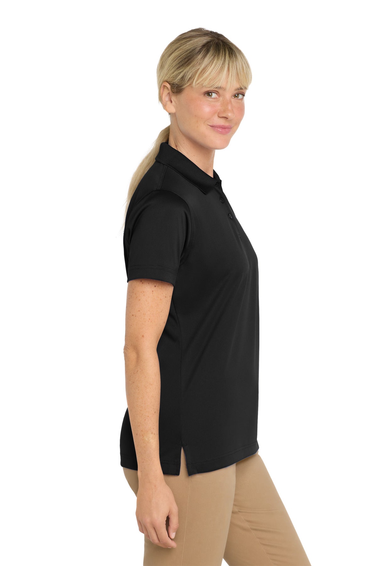 CornerStone Women's Select Snag-Proof Polo. CS413 - Black - side