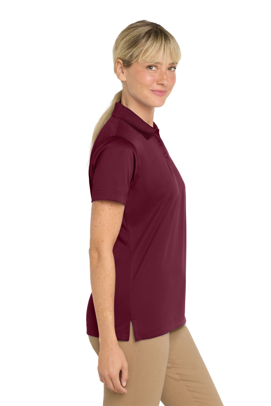 CornerStone Women's Select Snag-Proof Polo. CS413 - Maroon - side