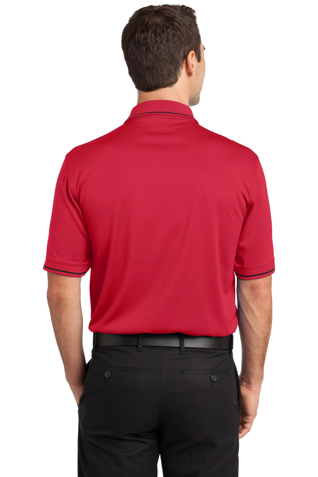 DISCONTINUED CornerStone Select Snag-Proof Tipped Pocket Polo. CS415 - Red/ Black - back