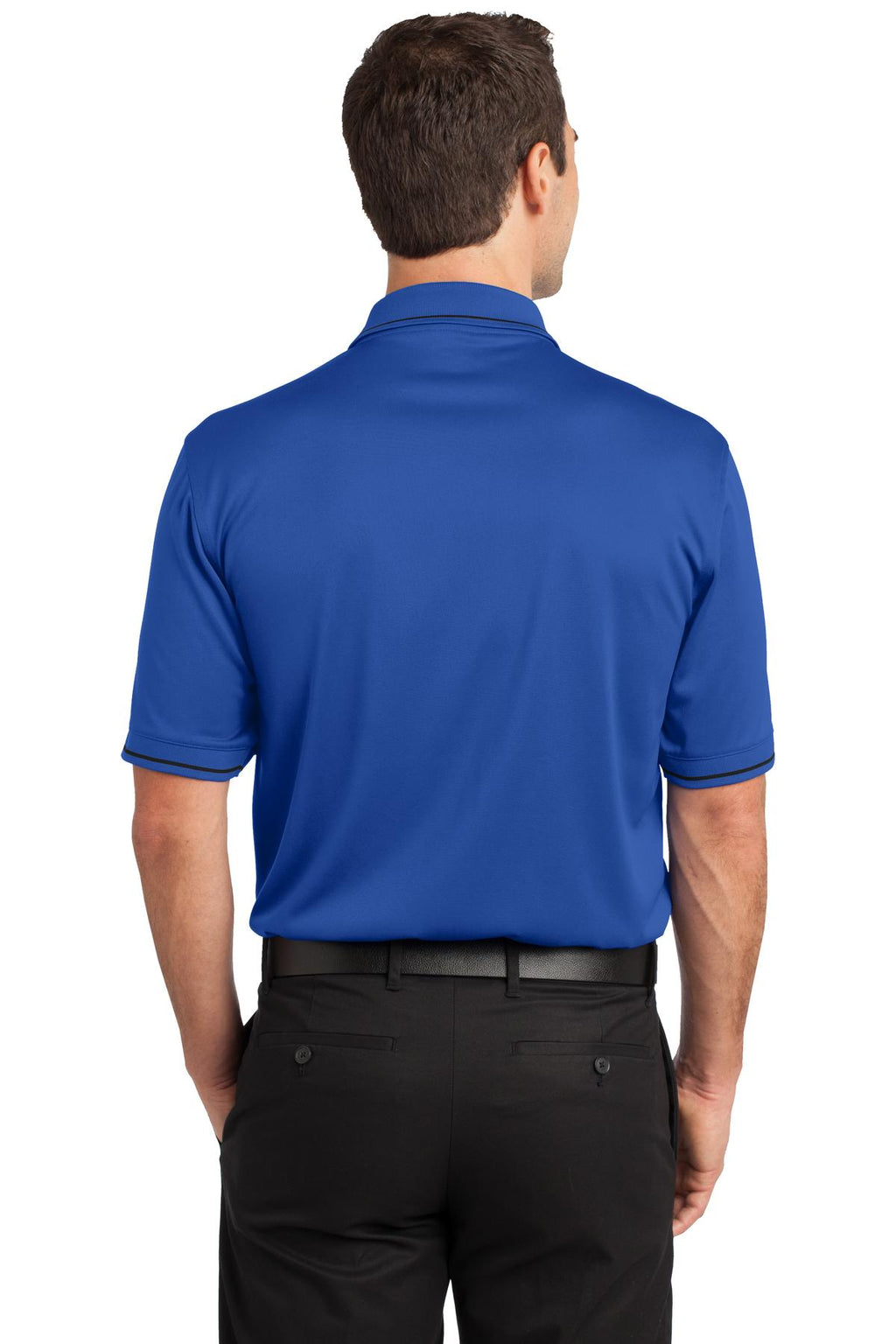 DISCONTINUED CornerStone Select Snag-Proof Tipped Pocket Polo. CS415 - Royal/ Black - back