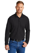CornerStone Select Lightweight Snag-Proof Long Sleeve Polo CS418LS - Black - front