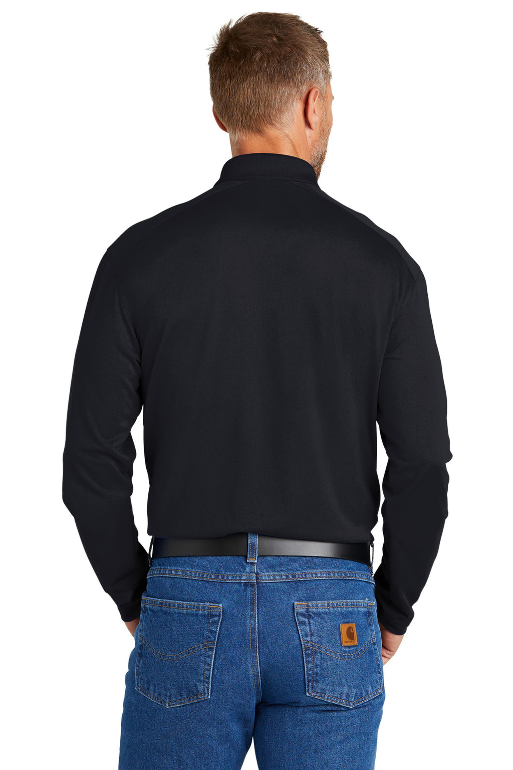 CornerStone Select Lightweight Snag-Proof Long Sleeve Polo CS418LS - Dark Navy - back