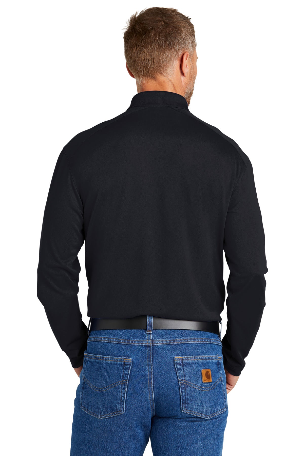 CornerStone Select Lightweight Snag-Proof Long Sleeve Polo CS418LS - Dark Navy - back