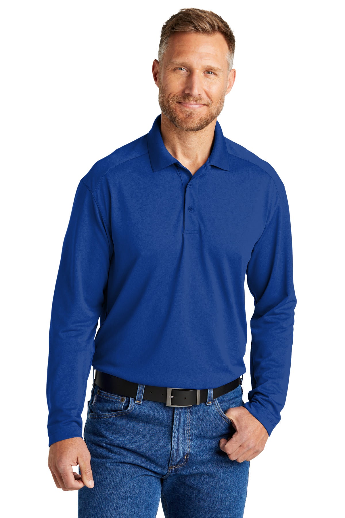 CornerStone Select Lightweight Snag-Proof Long Sleeve Polo CS418LS - Royal - front