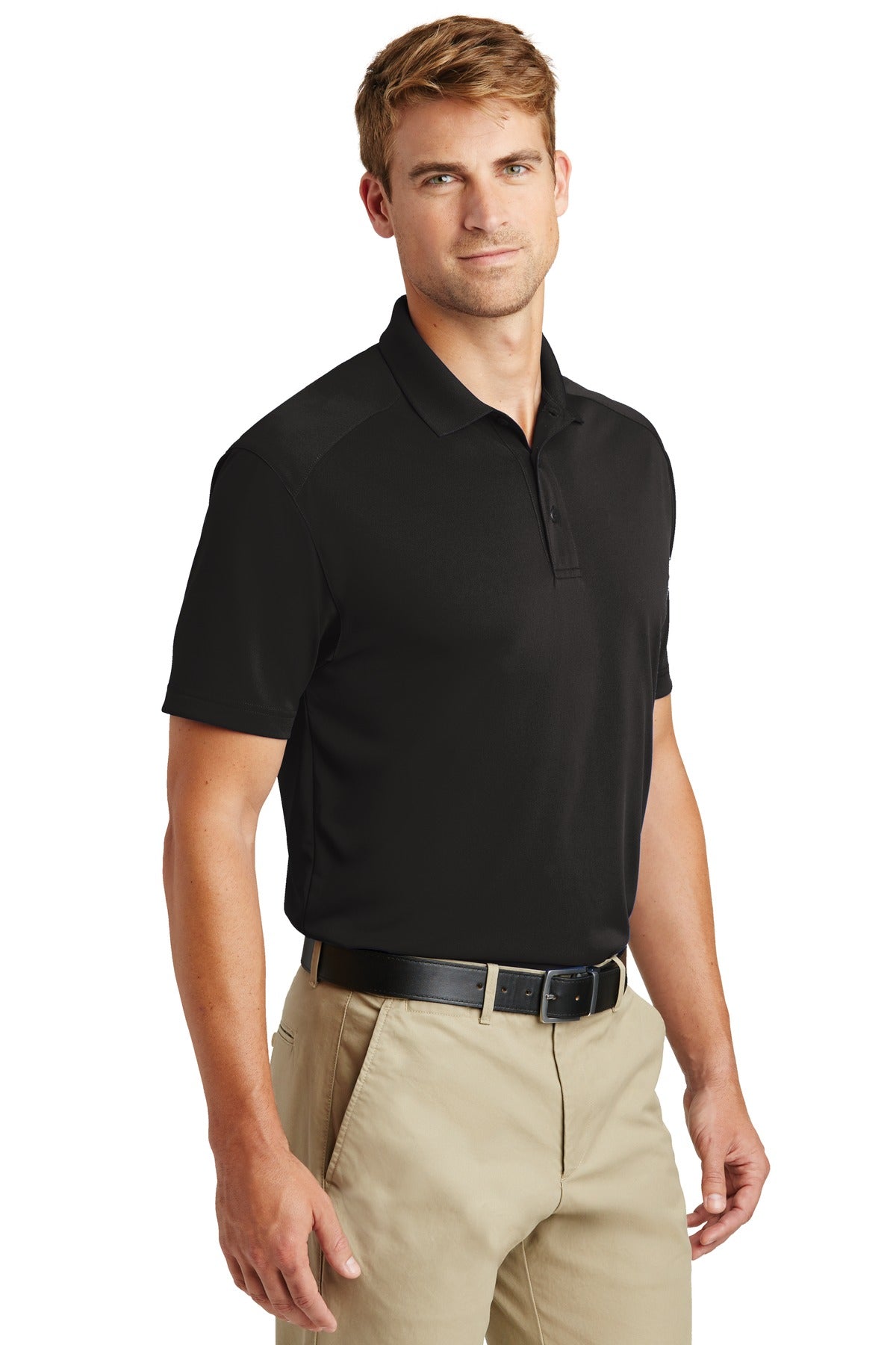 CornerStone Select Lightweight Snag-Proof Polo. CS418 - Black - three_q