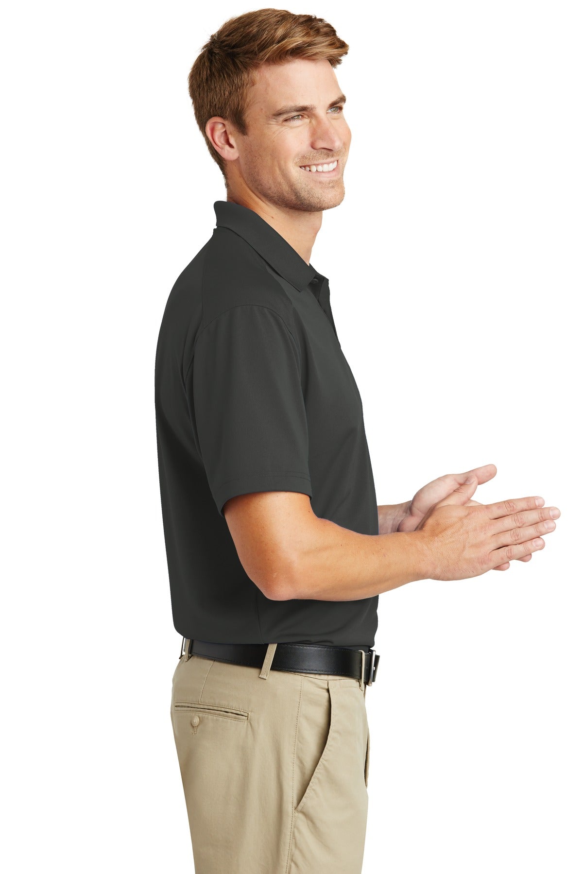 CornerStone Select Lightweight Snag-Proof Polo. CS418 - Charcoal - side
