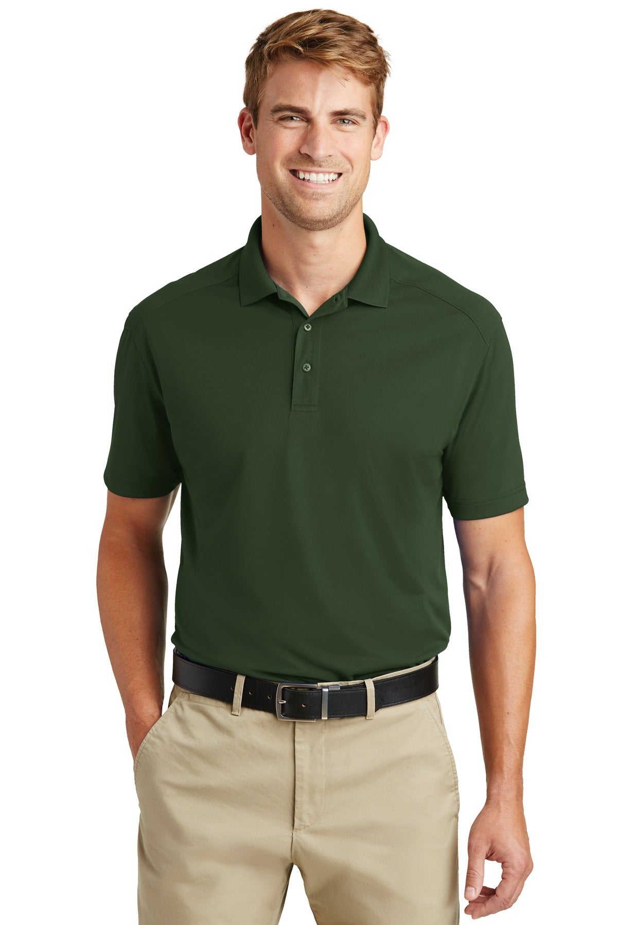 CornerStone Select Lightweight Snag-Proof Polo. CS418 - Dark Green - front