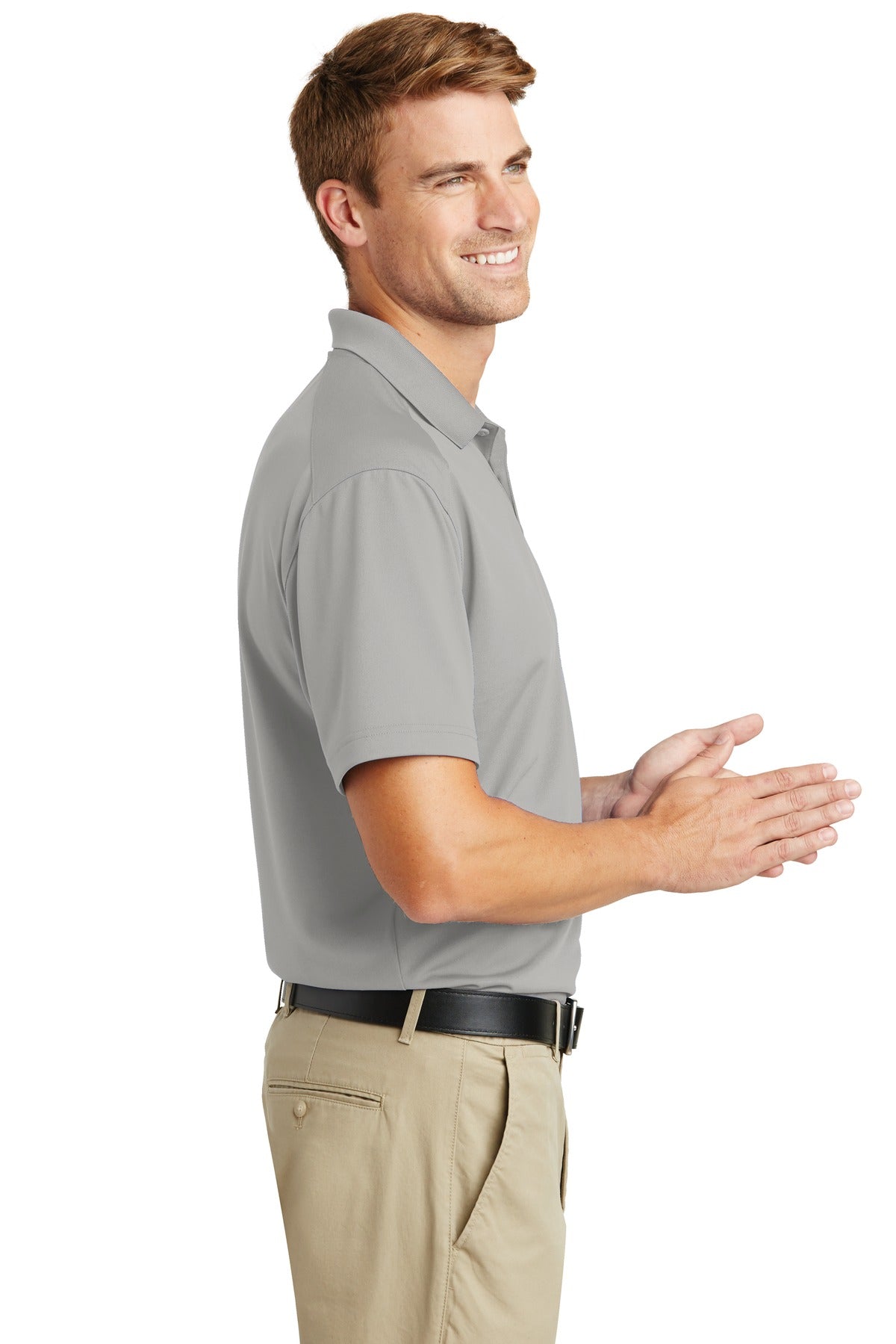 CornerStone Select Lightweight Snag-Proof Polo. CS418 - Light Grey - side