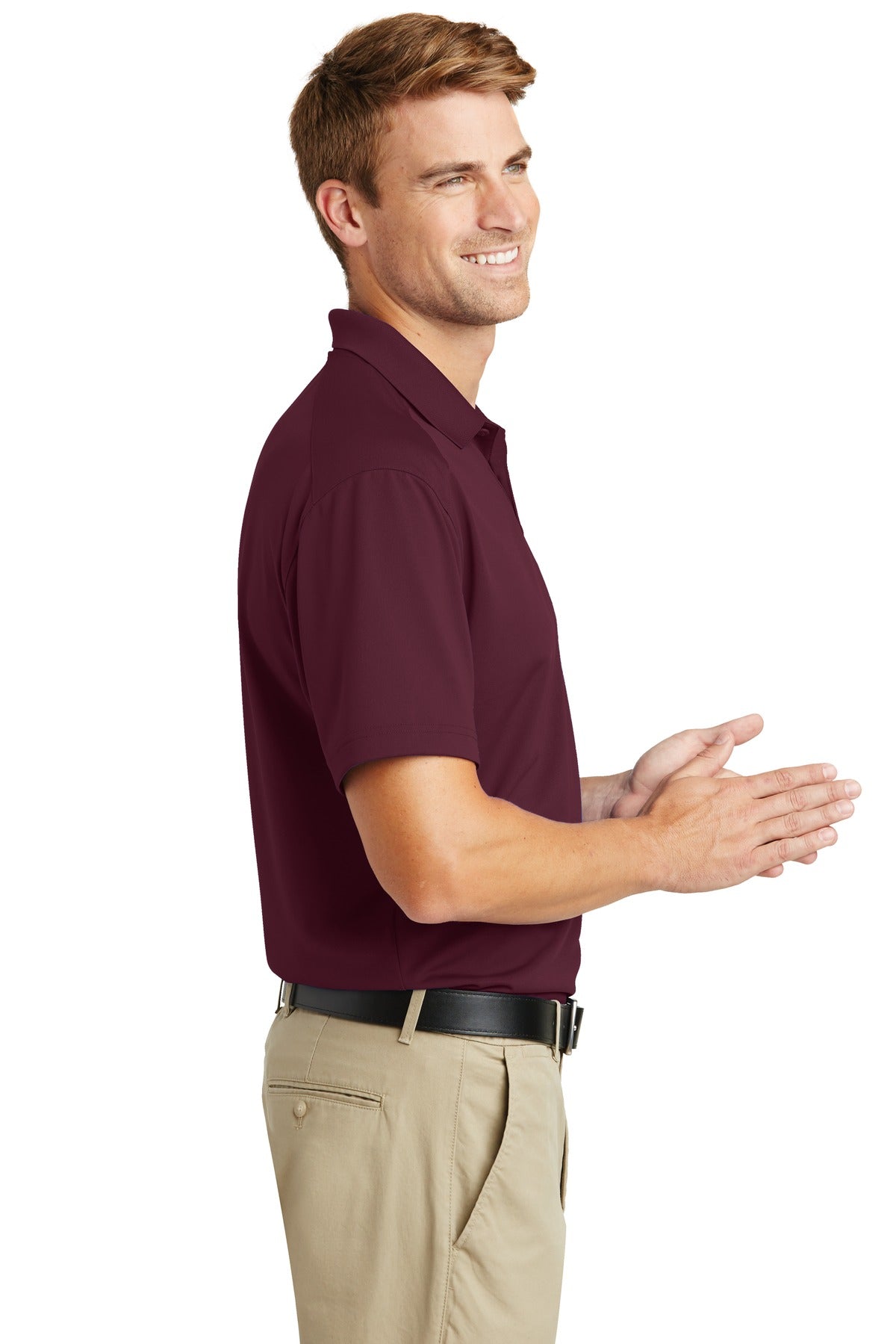 CornerStone Select Lightweight Snag-Proof Polo. CS418 - Maroon - side
