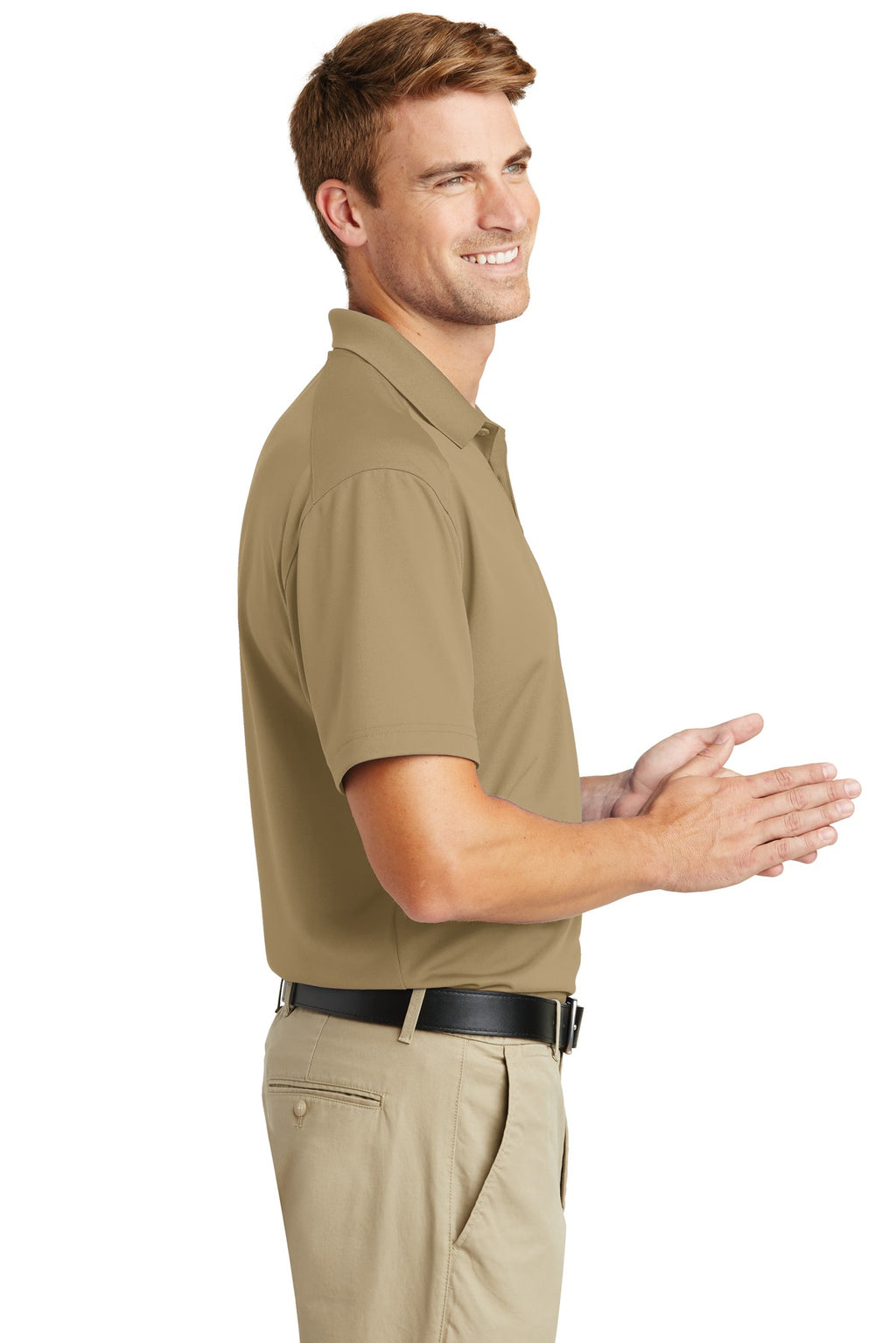 CornerStone Select Lightweight Snag-Proof Polo. CS418 - Tan - side