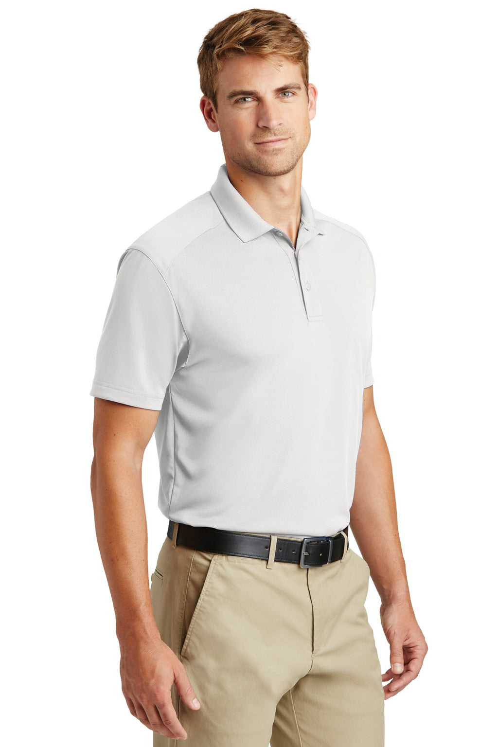 CornerStone Select Lightweight Snag-Proof Polo. CS418 - White - three_q