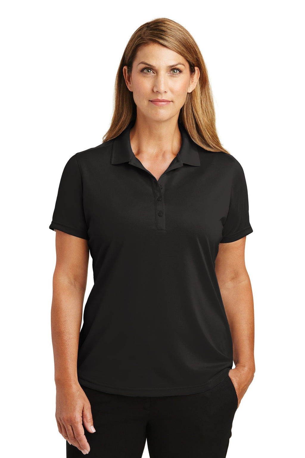 CornerStone Women's Select Lightweight Snag-Proof Polo. CS419 - Black - front
