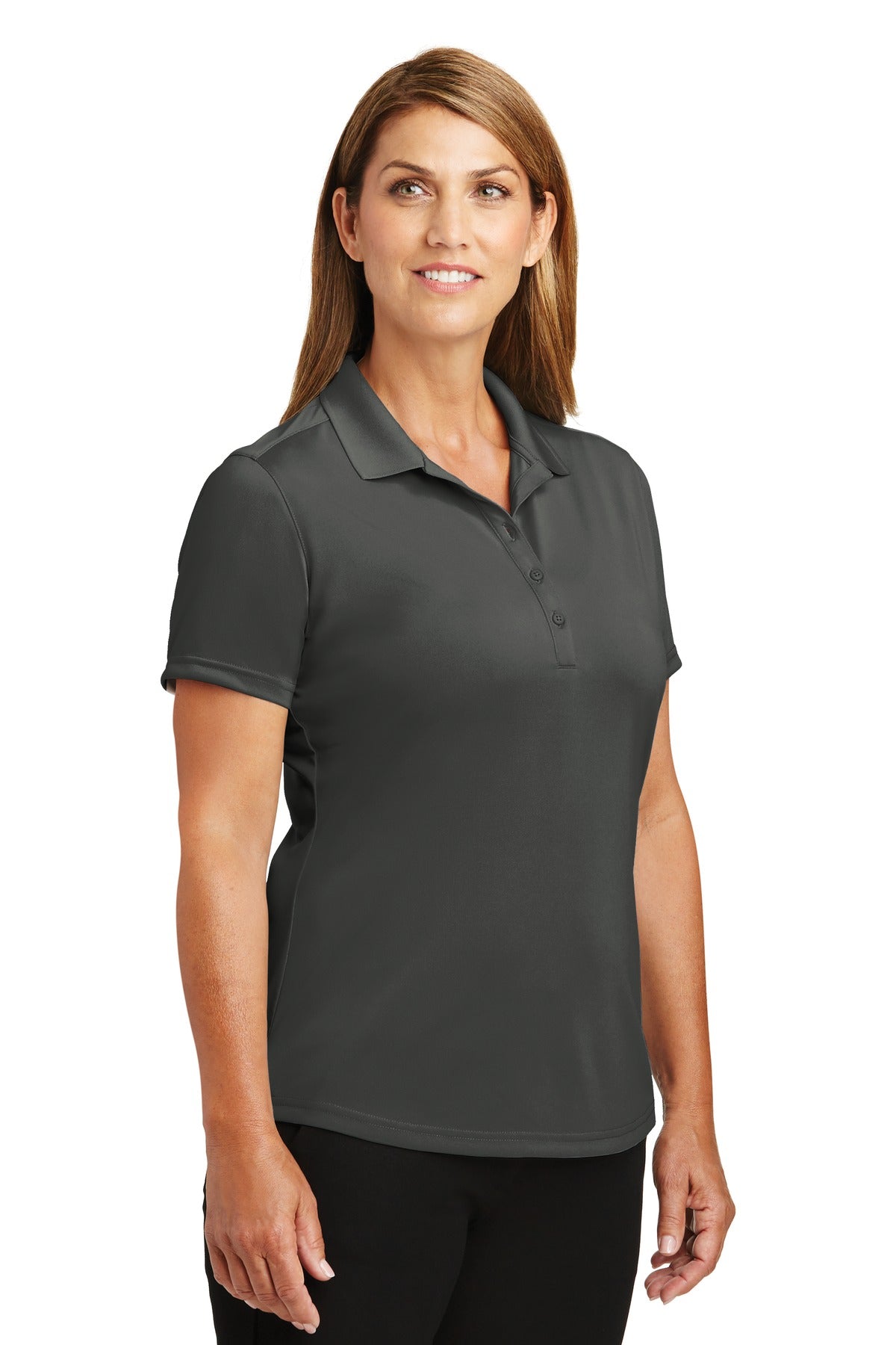 CornerStone Women's Select Lightweight Snag-Proof Polo. CS419 - Charcoal - three_q