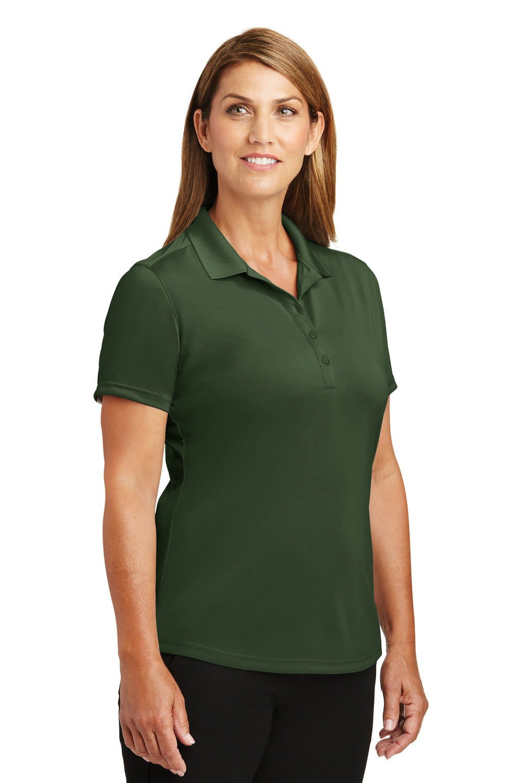 CornerStone Women's Select Lightweight Snag-Proof Polo. CS419 - Dark Green - three_q