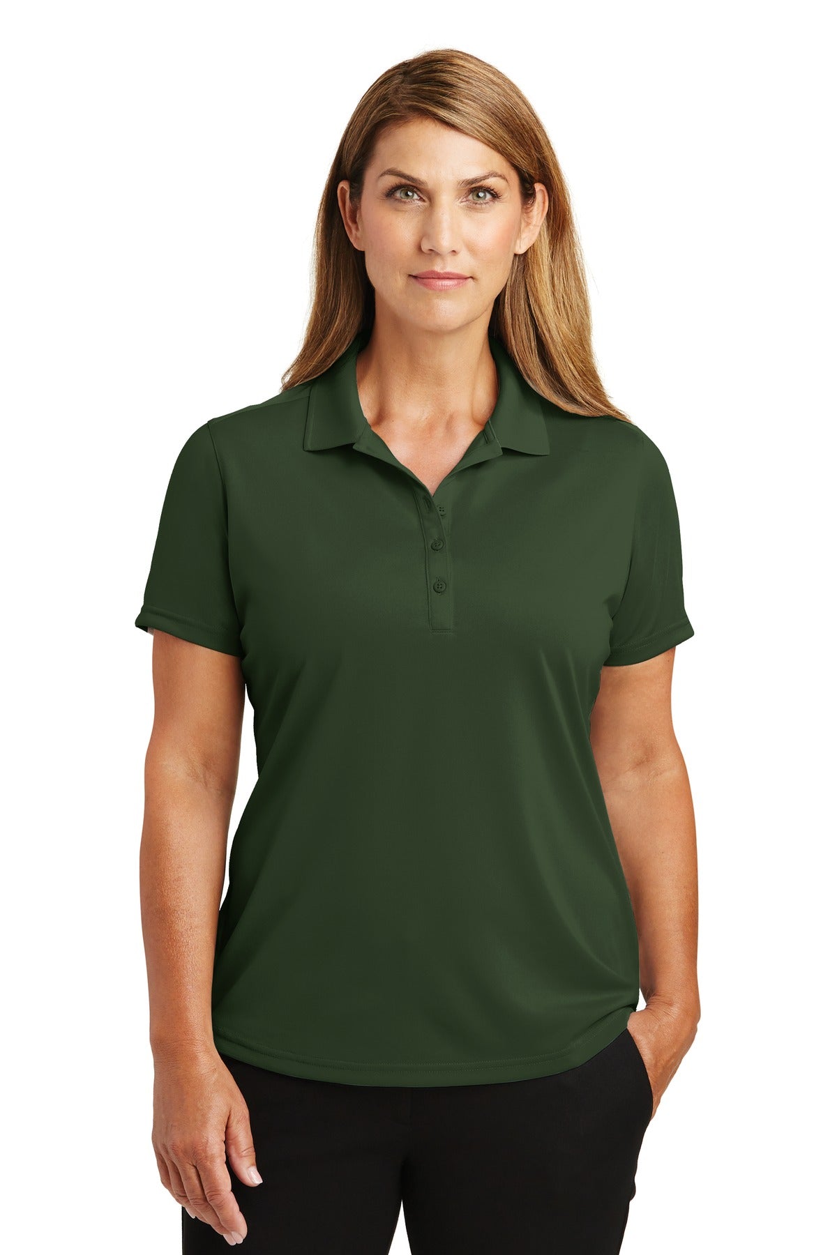 CornerStone Women's Select Lightweight Snag-Proof Polo. CS419 - Dark Green - front
