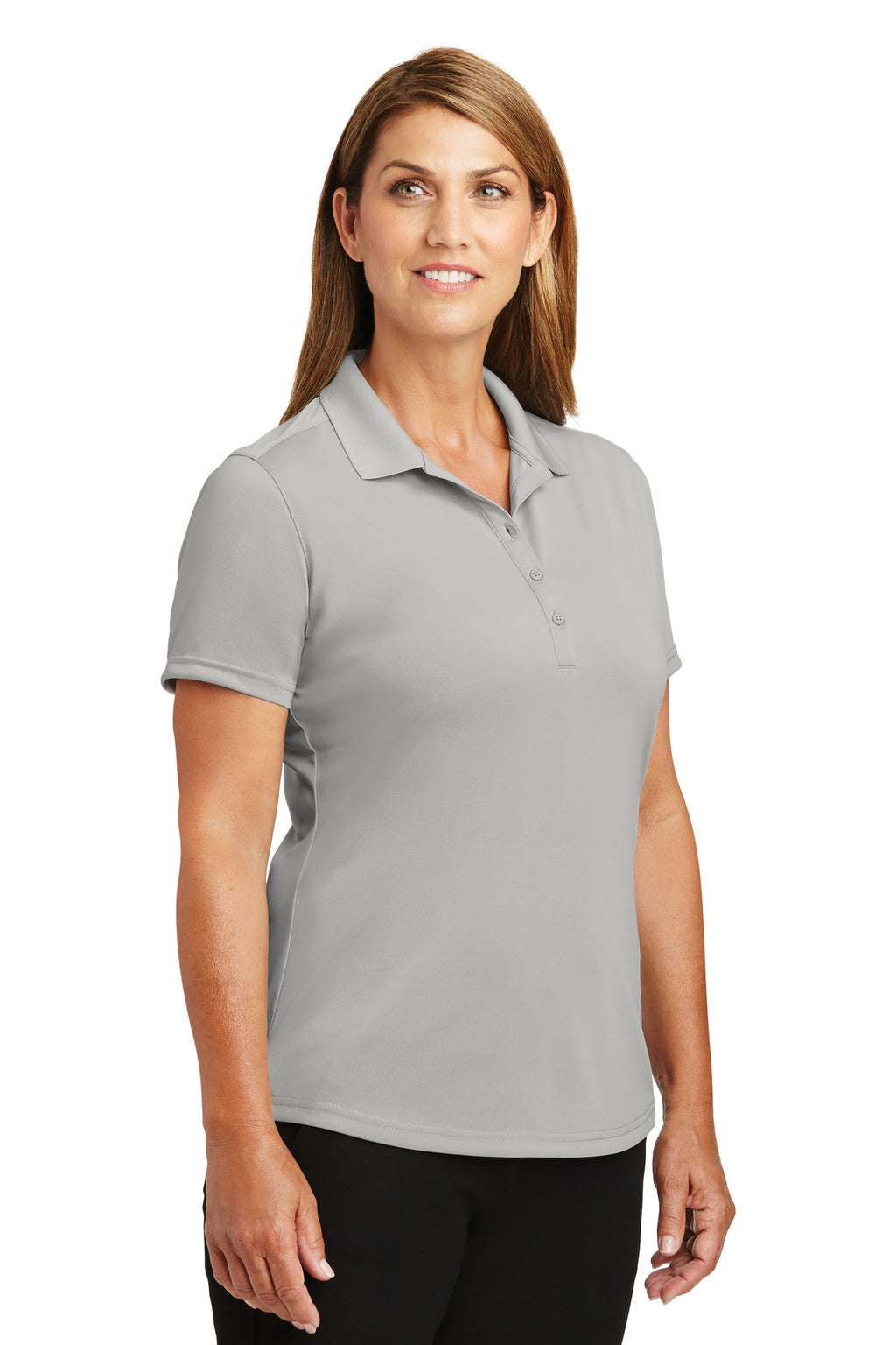 CornerStone Women's Select Lightweight Snag-Proof Polo. CS419 - Light Grey - three_q