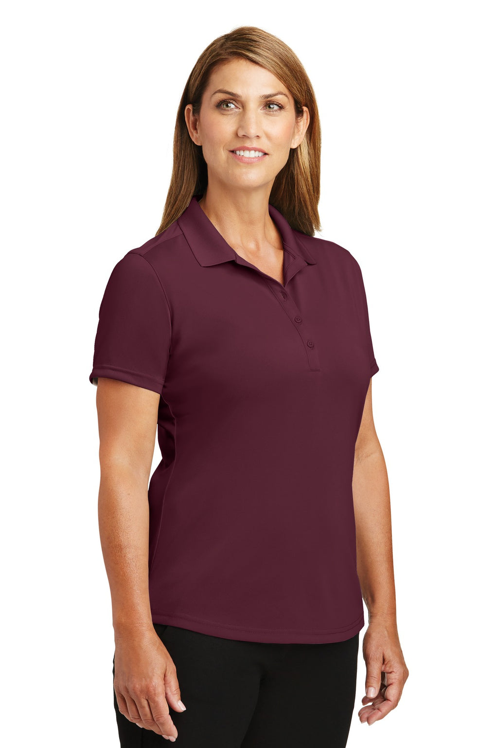 CornerStone Women's Select Lightweight Snag-Proof Polo. CS419 - Maroon - three_q