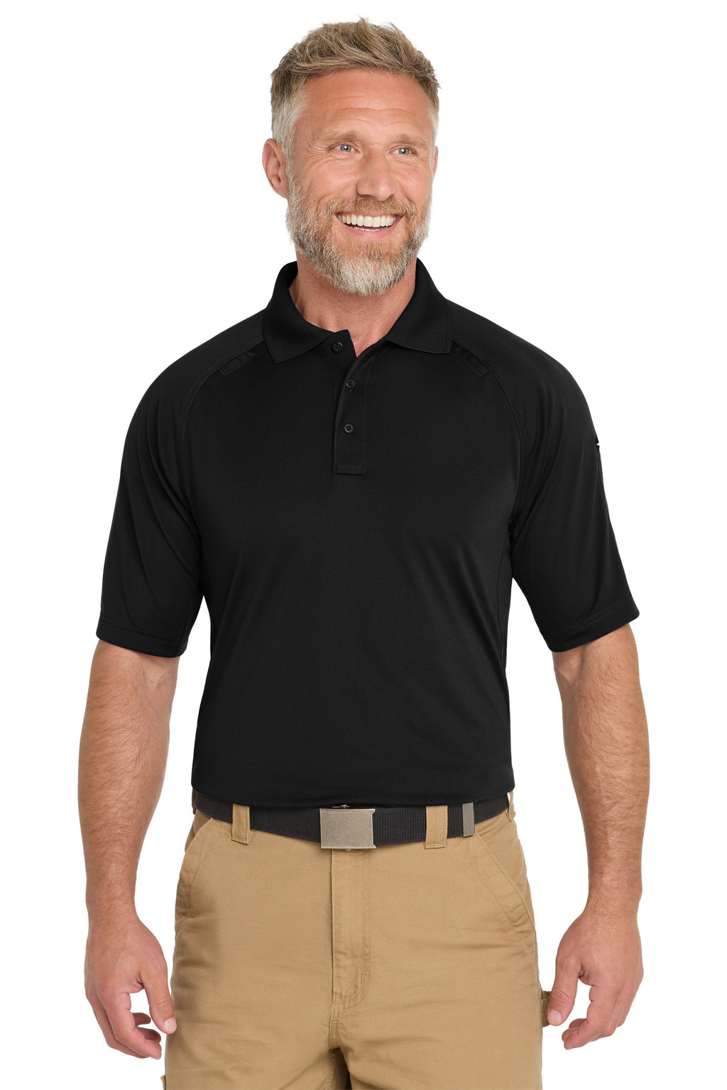 CornerStone Select Lightweight Snag-Proof Tactical Polo. CS420 - Black - front