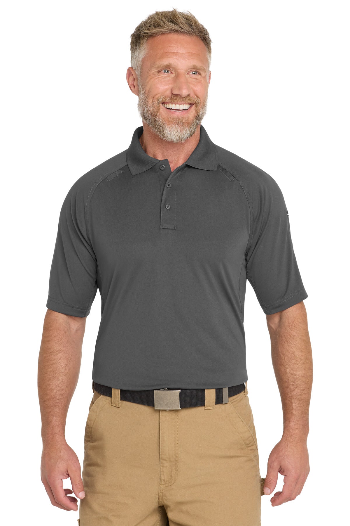 CornerStone Select Lightweight Snag-Proof Tactical Polo. CS420 - Charcoal - front