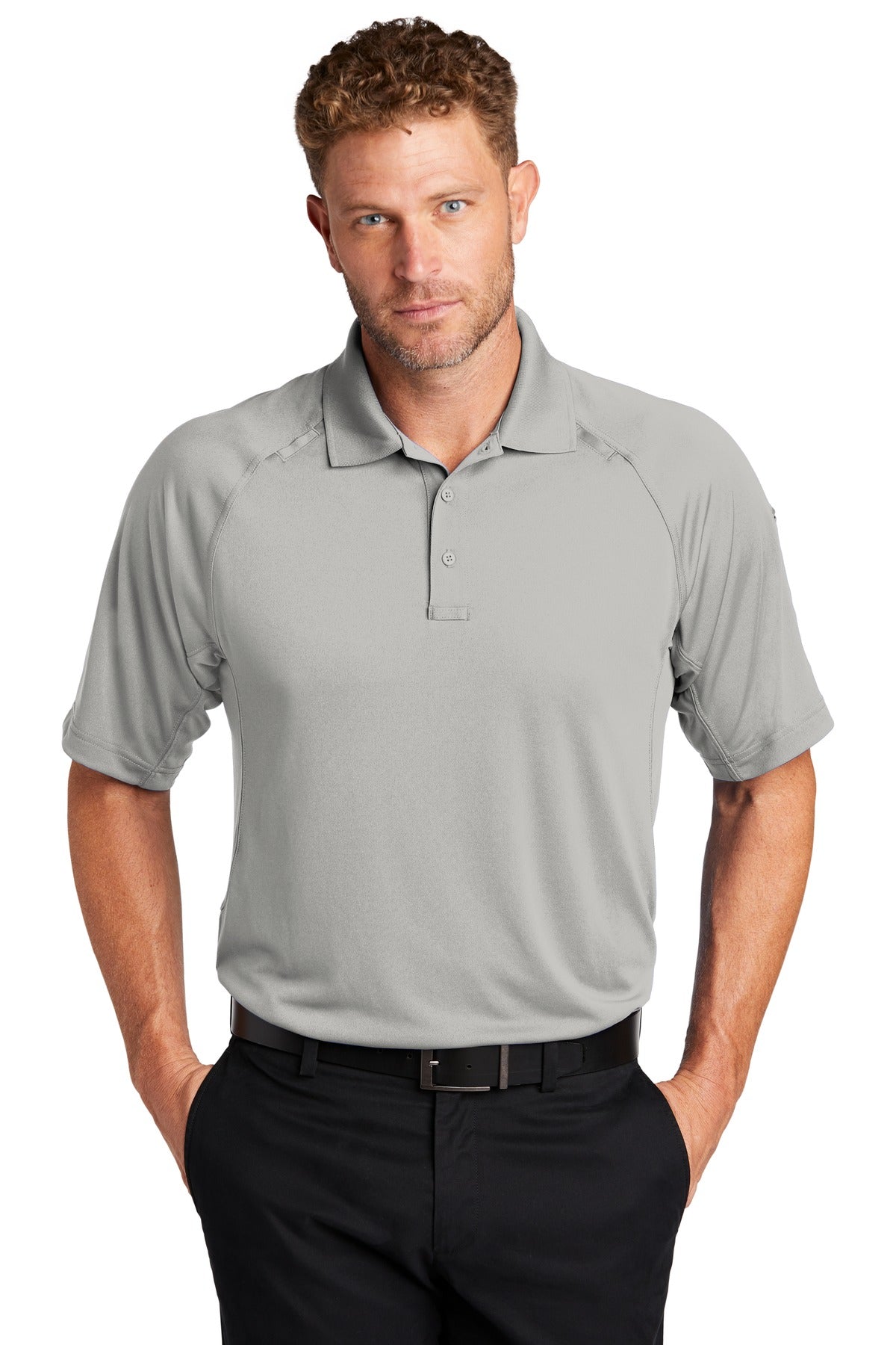 CornerStone Select Lightweight Snag-Proof Tactical Polo. CS420 - Light Grey - front