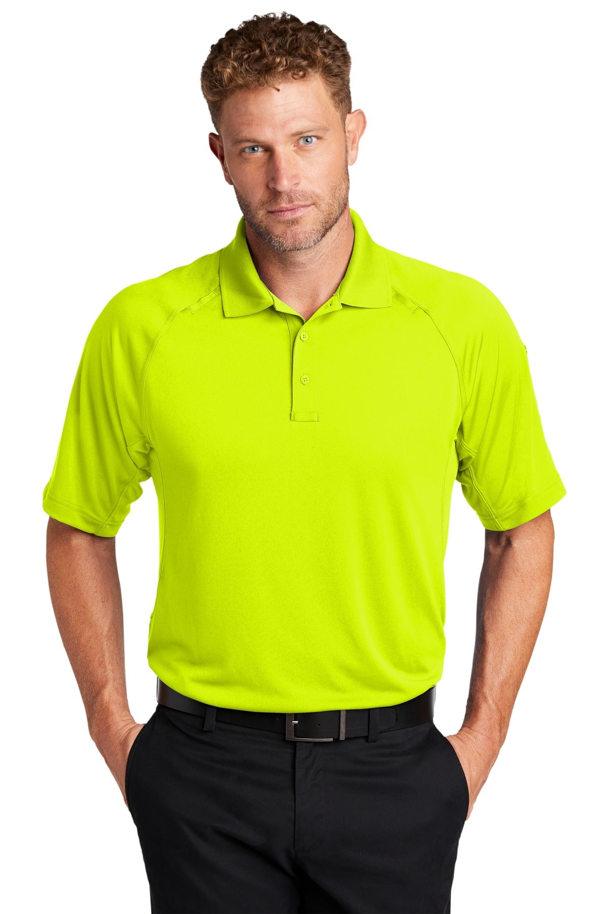 CornerStone Select Lightweight Snag-Proof Tactical Polo. CS420 - Safety Yellow - front