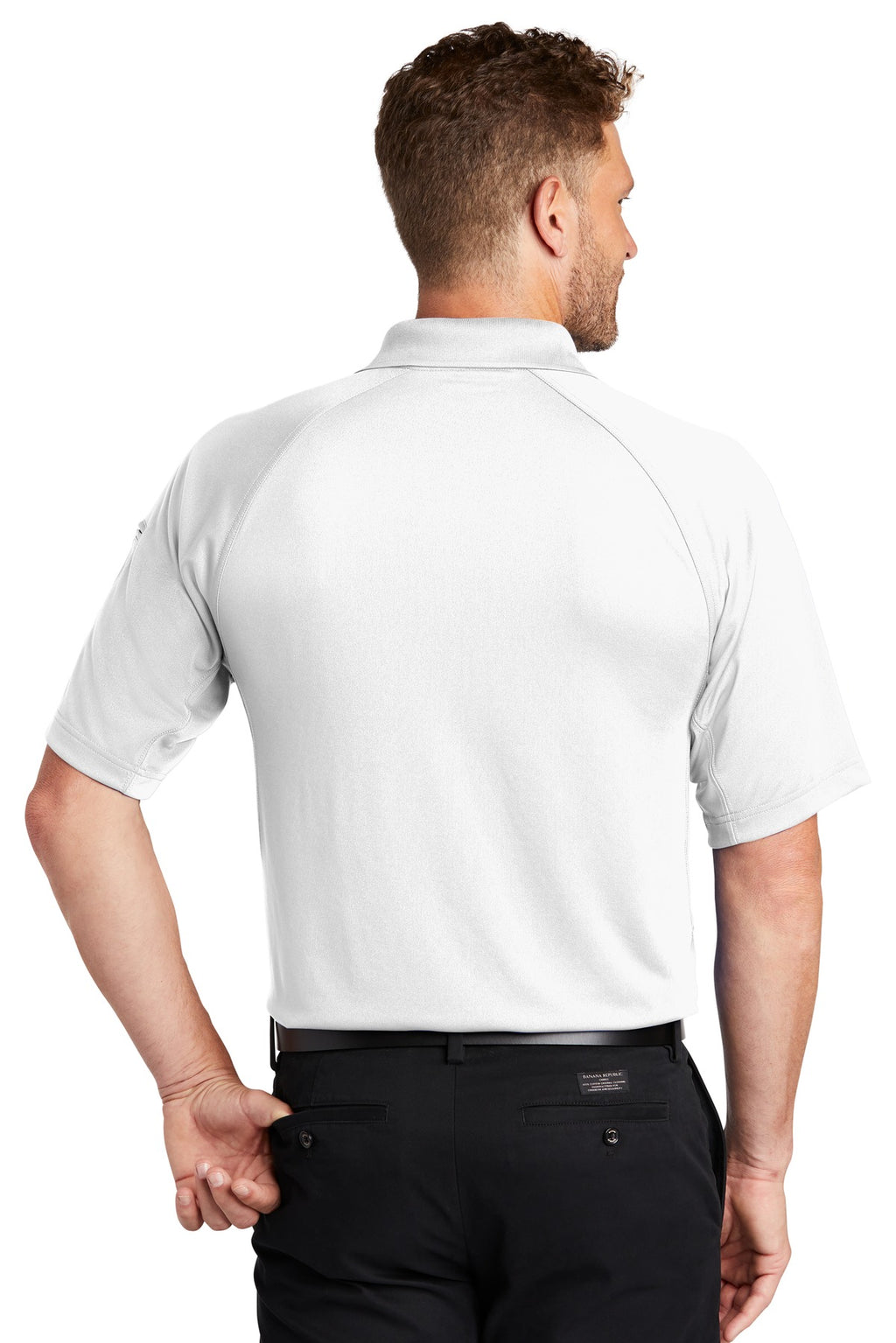 CornerStone Select Lightweight Snag-Proof Tactical Polo. CS420 - White - back