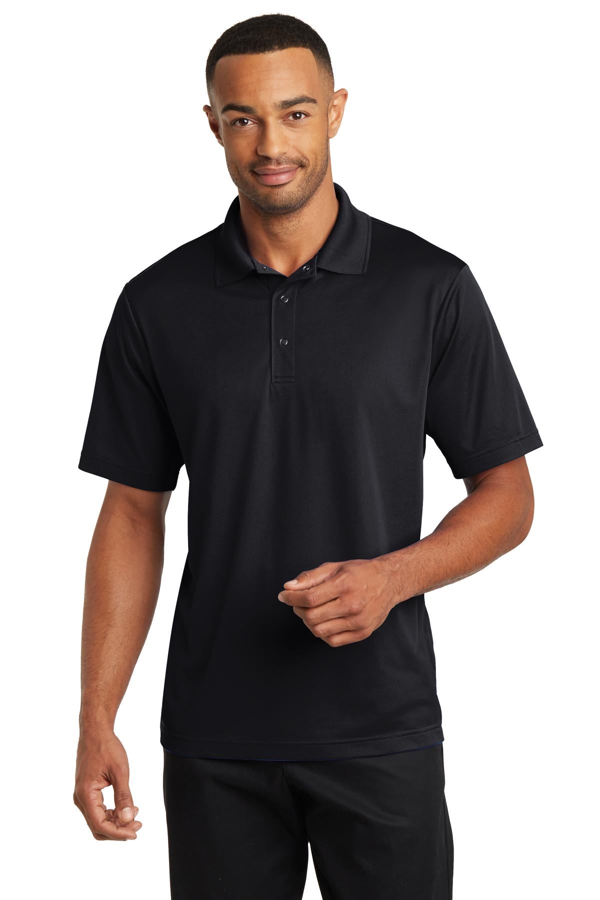 CornerStone Micropique Gripper Polo. CS421 - Black - front