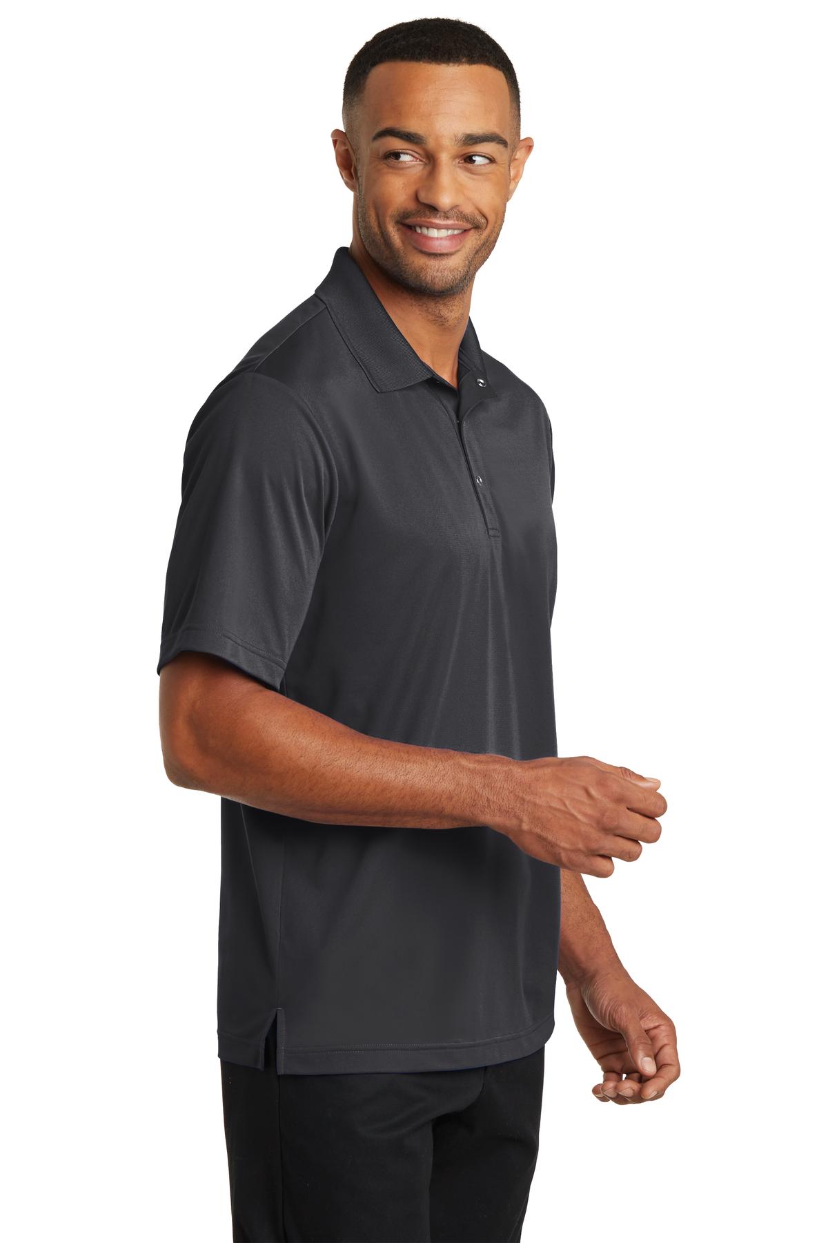 CornerStone Micropique Gripper Polo. CS421 - Iron Grey - three_q