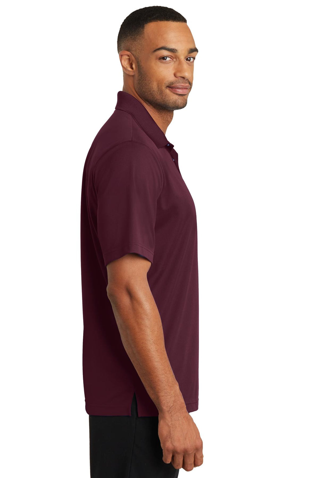 CornerStone Micropique Gripper Polo. CS421 - Maroon - side