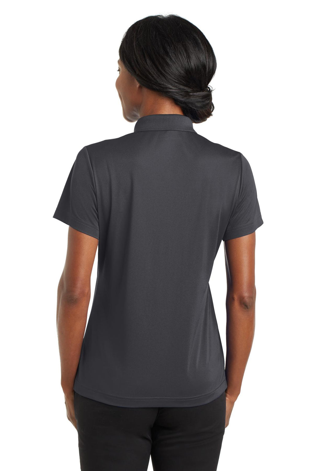DISCONTINUED CornerStone Ladies Micropique Gripper Polo. CS422 - Iron Grey - back