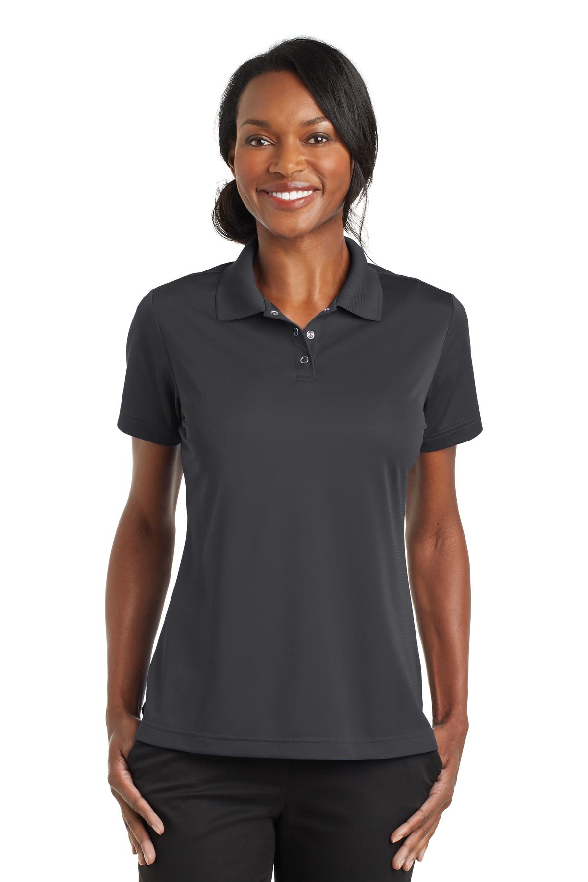 DISCONTINUED CornerStone Ladies Micropique Gripper Polo. CS422 - Iron Grey - front