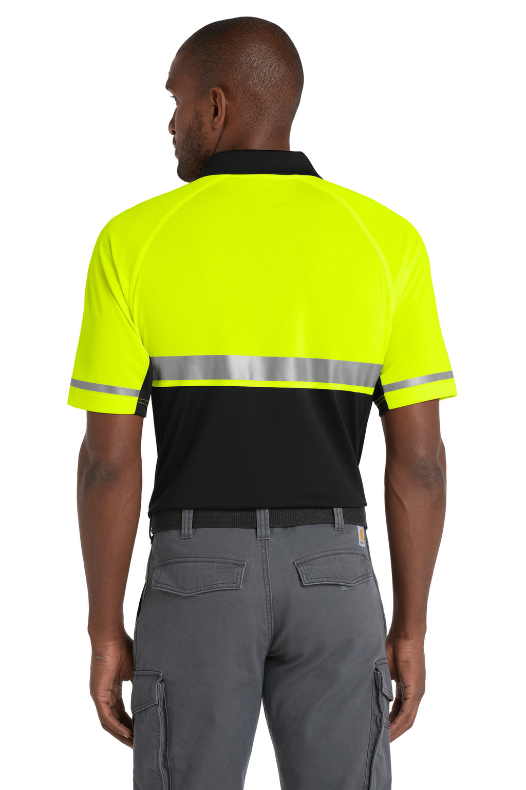 CornerStone Select Lightweight Snag-Proof Enhanced Visibility Polo CS423 - Safety Yellow/ Black - back