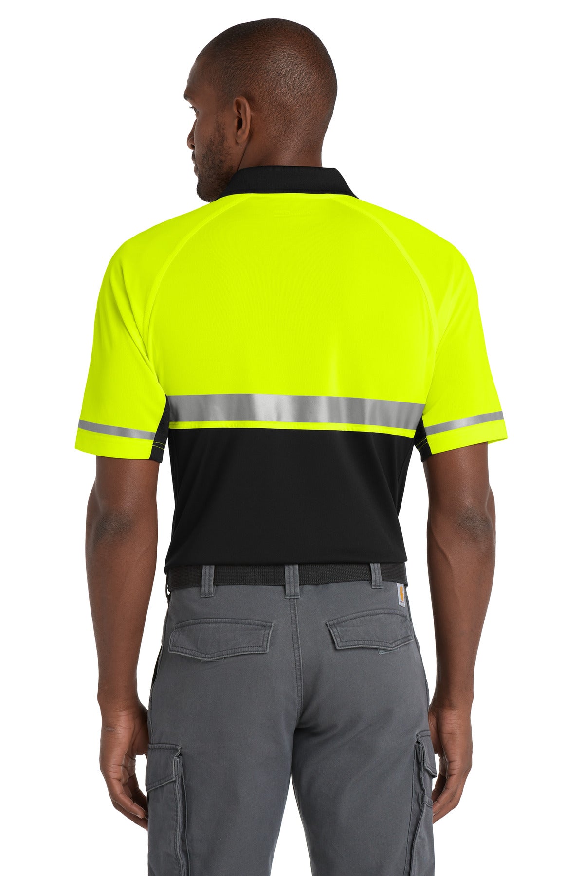 CornerStone Select Lightweight Snag-Proof Enhanced Visibility Polo CS423 - Safety Yellow/ Black - back