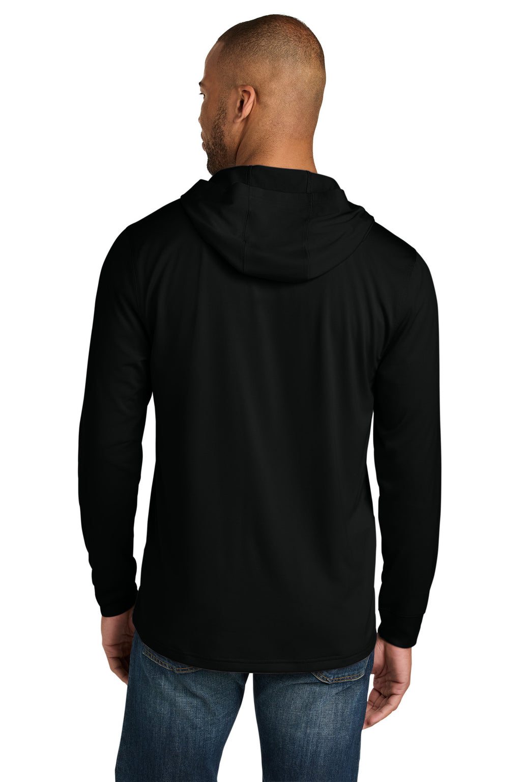CornerStone Workwear Pro Long Sleeve Hooded Tee CS440LSH - Black - back