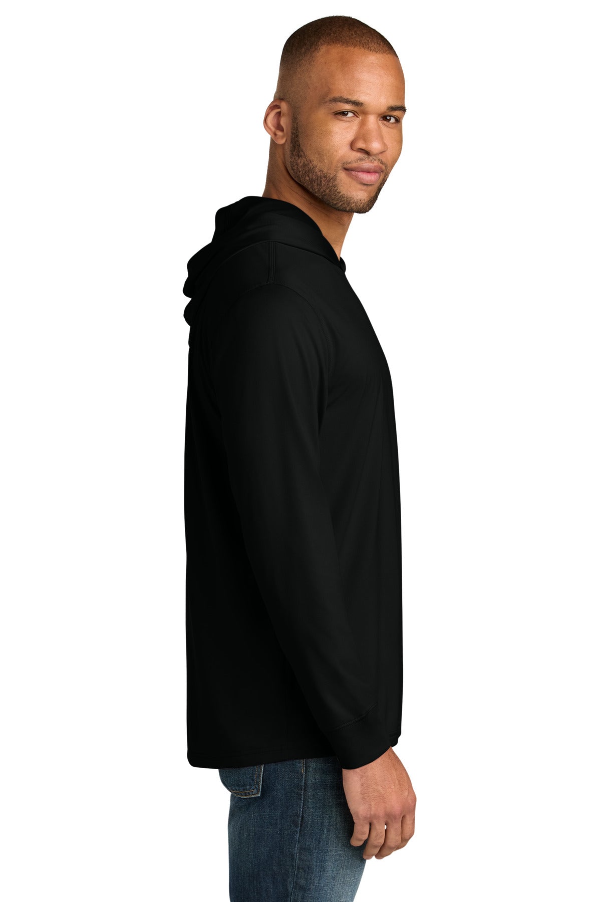 CornerStone Workwear Pro Long Sleeve Hooded Tee CS440LSH - Black - side