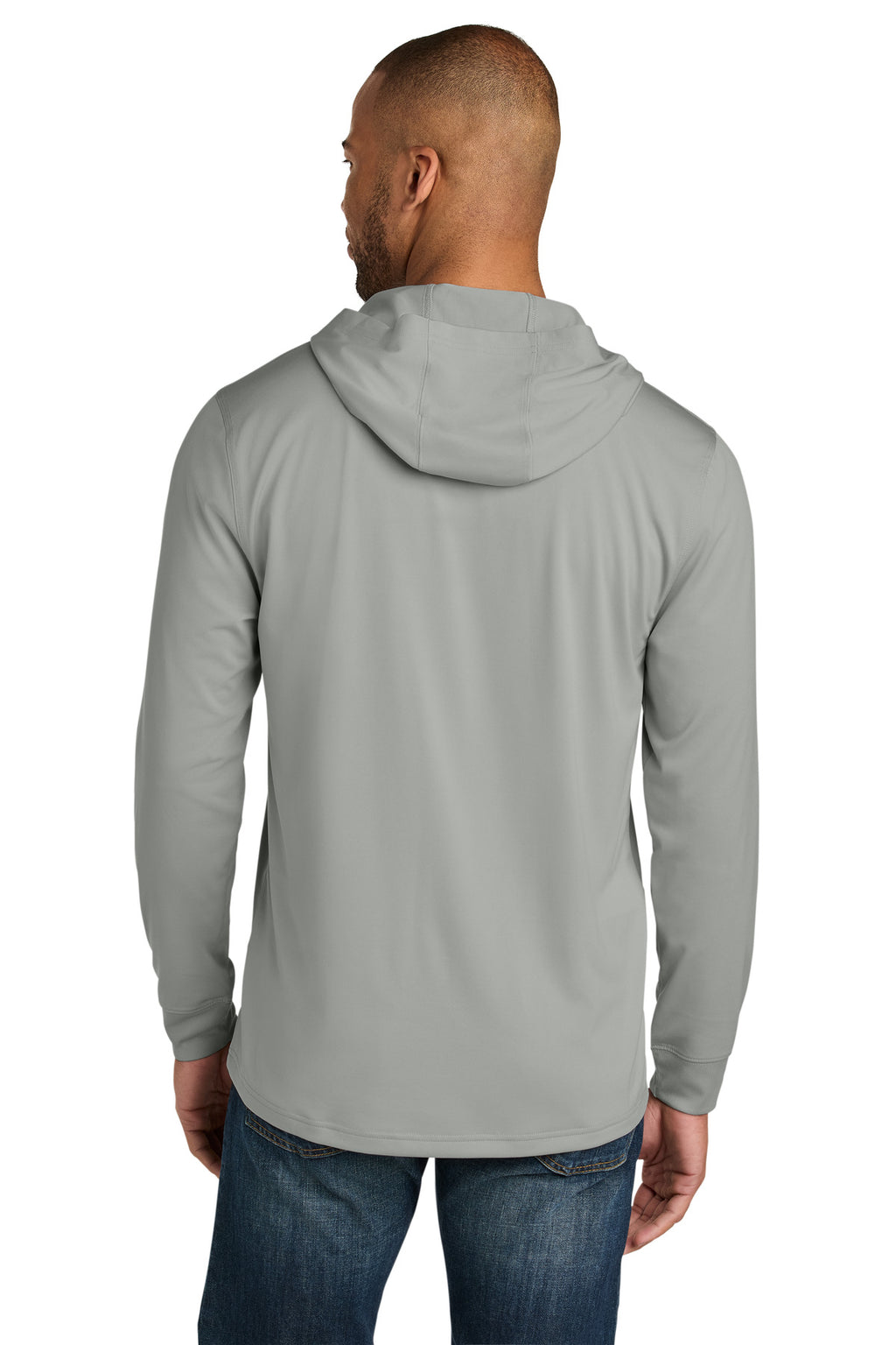 CornerStone Workwear Pro Long Sleeve Hooded Tee CS440LSH - Light Grey - back