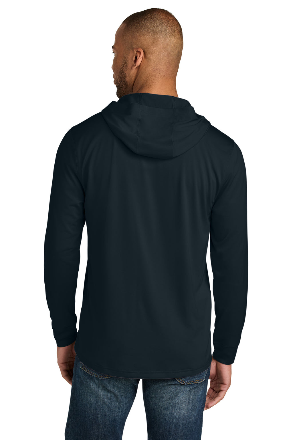 CornerStone Workwear Pro Long Sleeve Hooded Tee CS440LSH - Navy - back