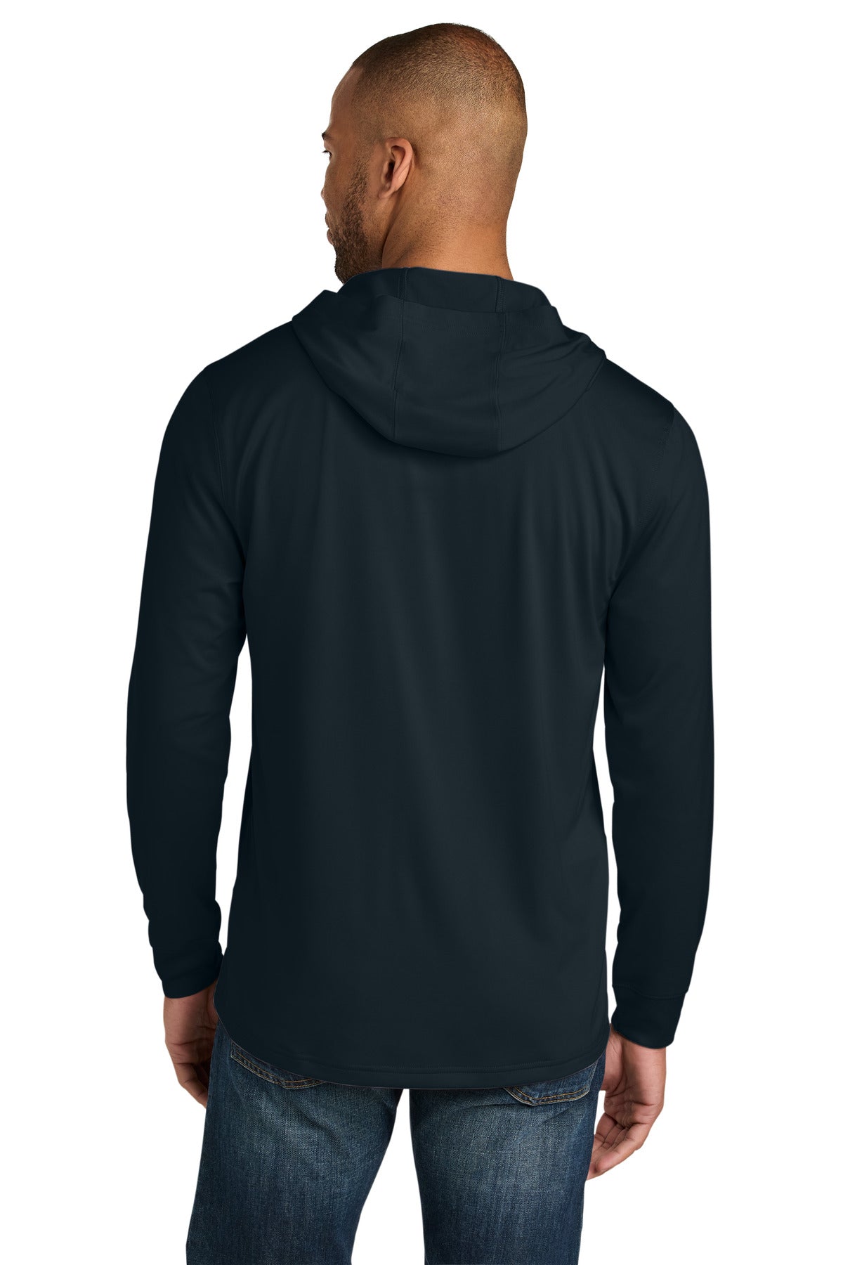CornerStone Workwear Pro Long Sleeve Hooded Tee CS440LSH - Navy - back