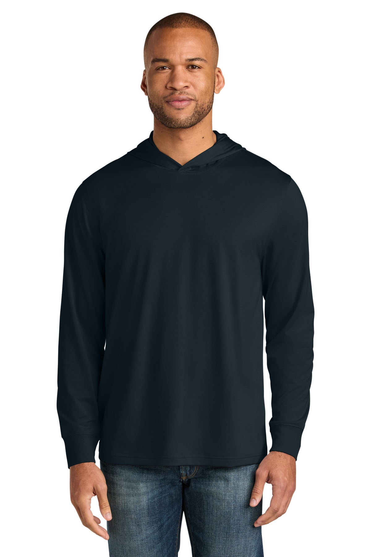 CornerStone Workwear Pro Long Sleeve Hooded Tee CS440LSH - Navy - front